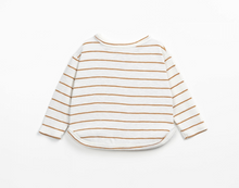 Load image into Gallery viewer, Camel Stripe Long Sleeve Button Top
