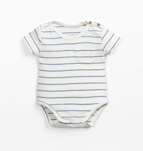 Load image into Gallery viewer, Blue Stripe Pocket Onesie
