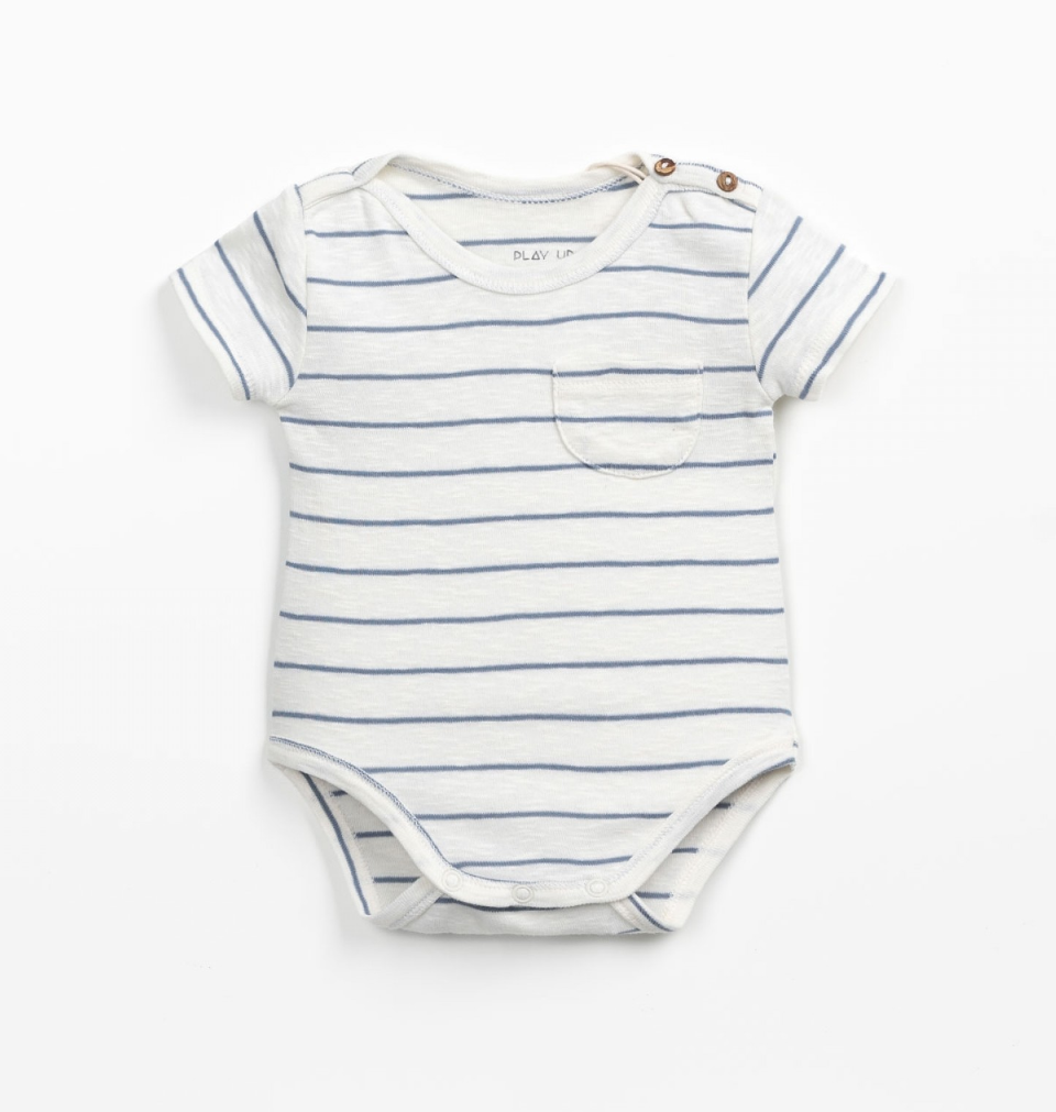 Blue Stripe Pocket Onesie