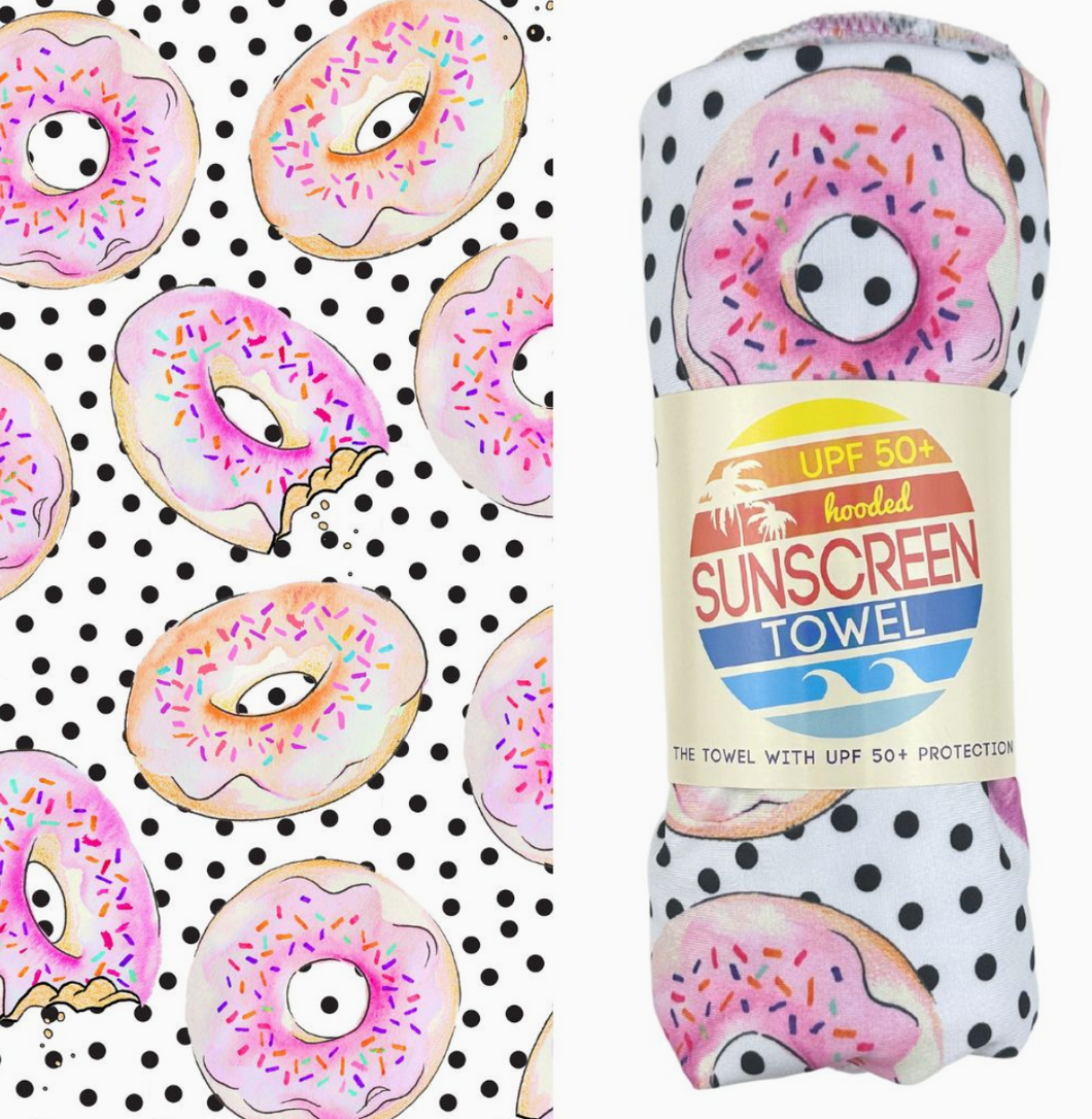 Donuts Hooded UPF 50+ Sunscreen Towel
