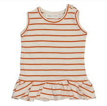 Load image into Gallery viewer, Brick Stripe Ruffle Bottom Tank
