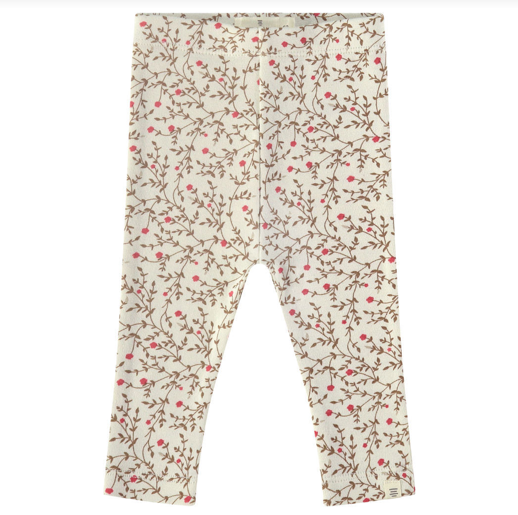 Cream Floral Leggings