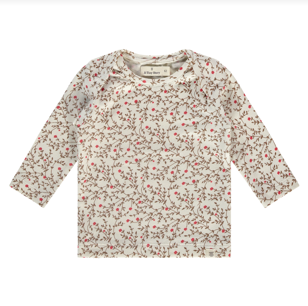 Cream Floral Long Sleeve Top
