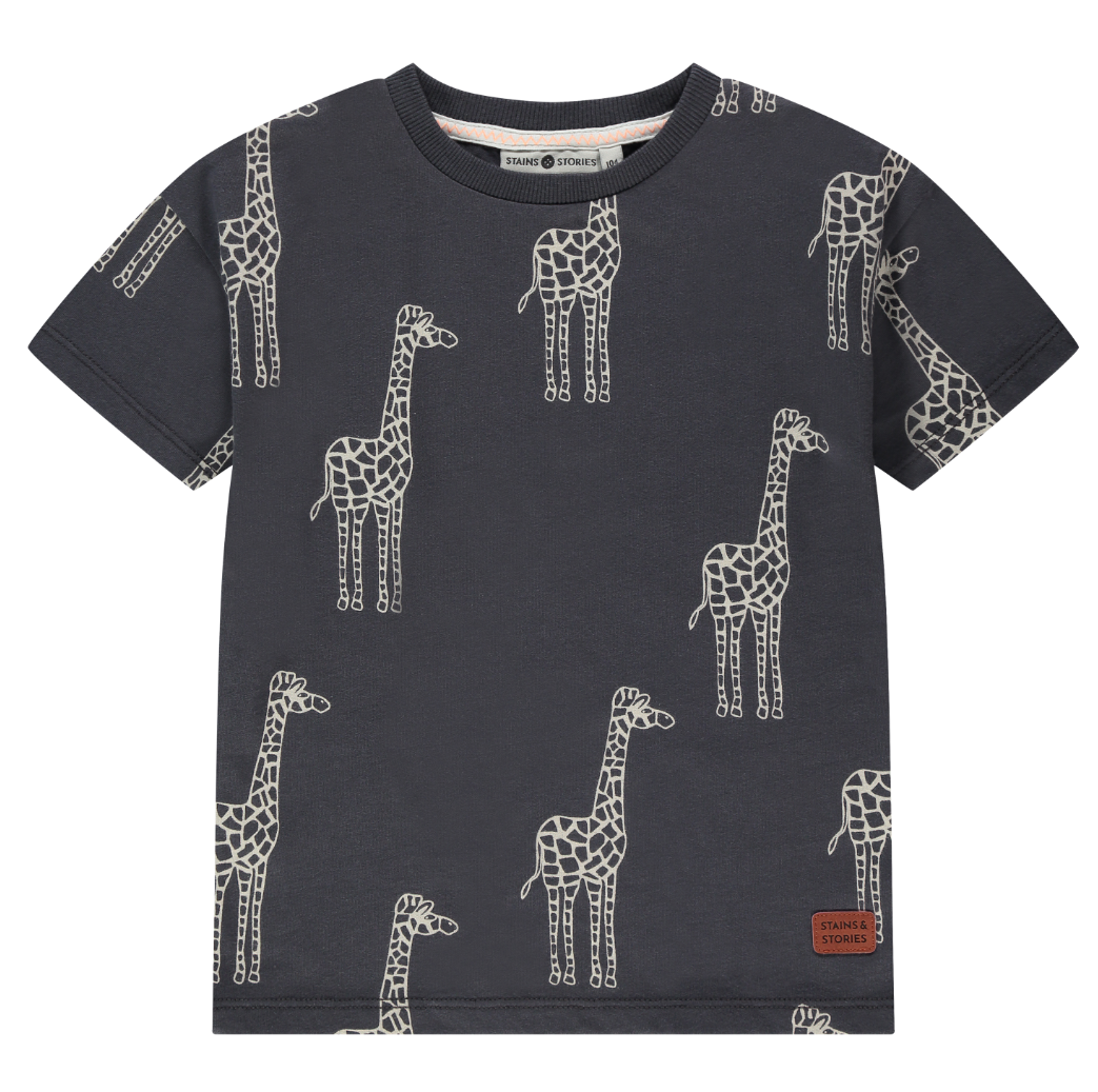 Charcoal Giraffes Tee
