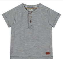 Load image into Gallery viewer, Heathered Grey Henley Short Sleeve Tee
