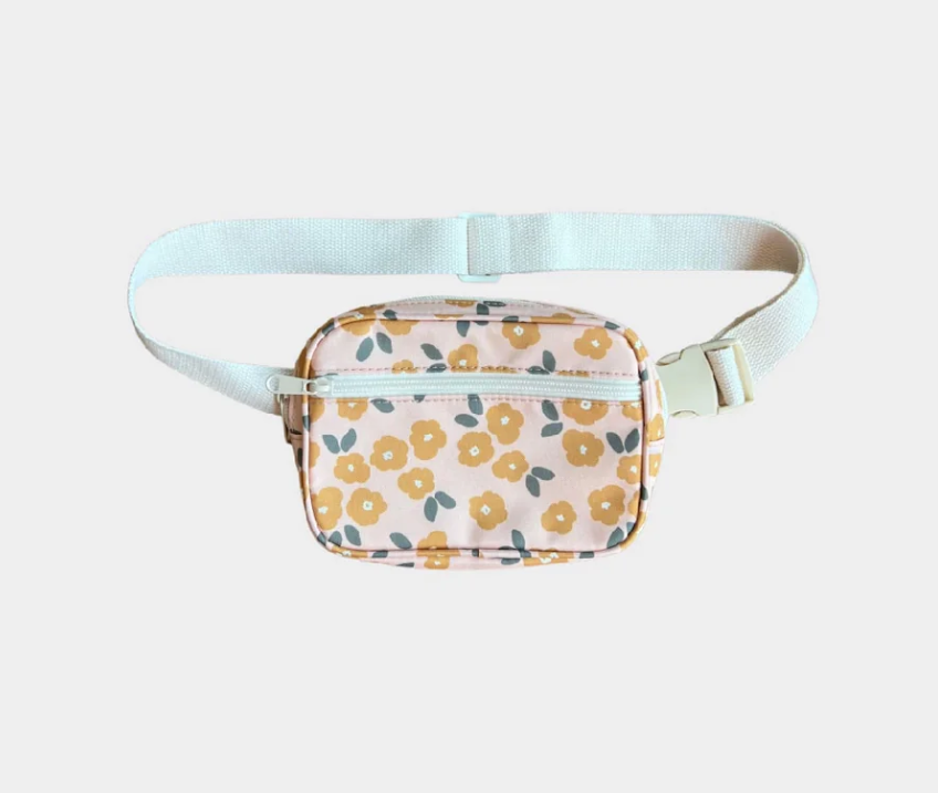 Gold Floral Mini Belt Bag