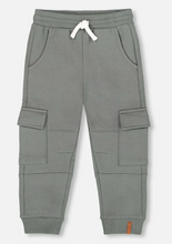 Load image into Gallery viewer, Balsam Green Fleece Sweatpants With Cargo Pockets
