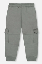 Load image into Gallery viewer, Balsam Green Fleece Sweatpants With Cargo Pockets
