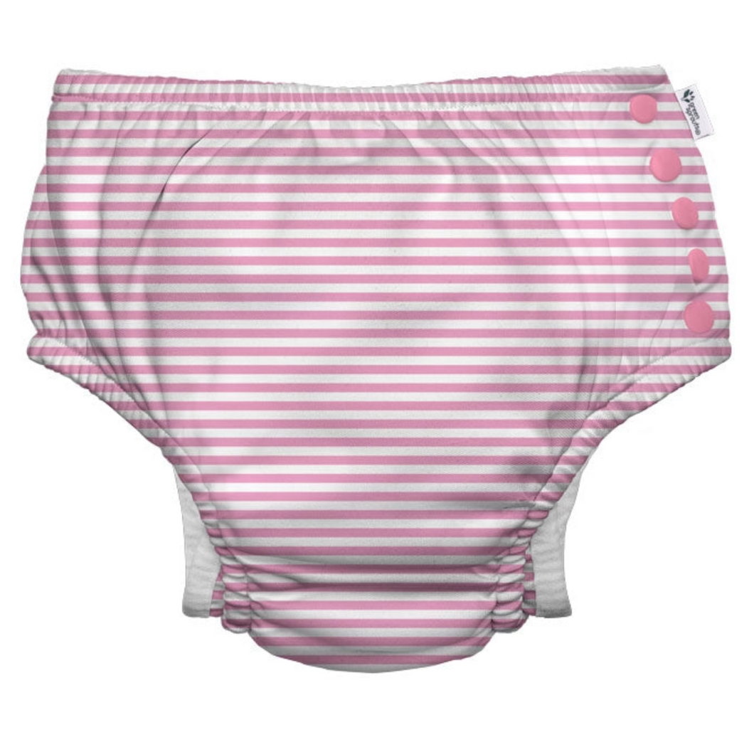 Pink Stripe Eco Snap Swim Diaper