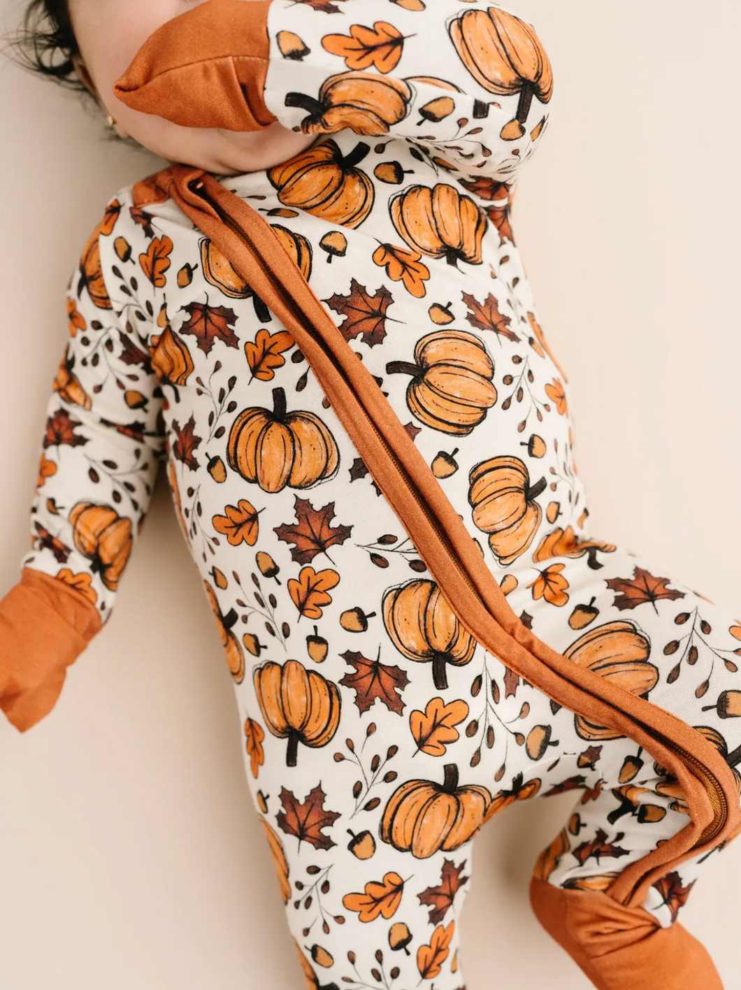 Pumpkin Harvest Zip Flip Footie