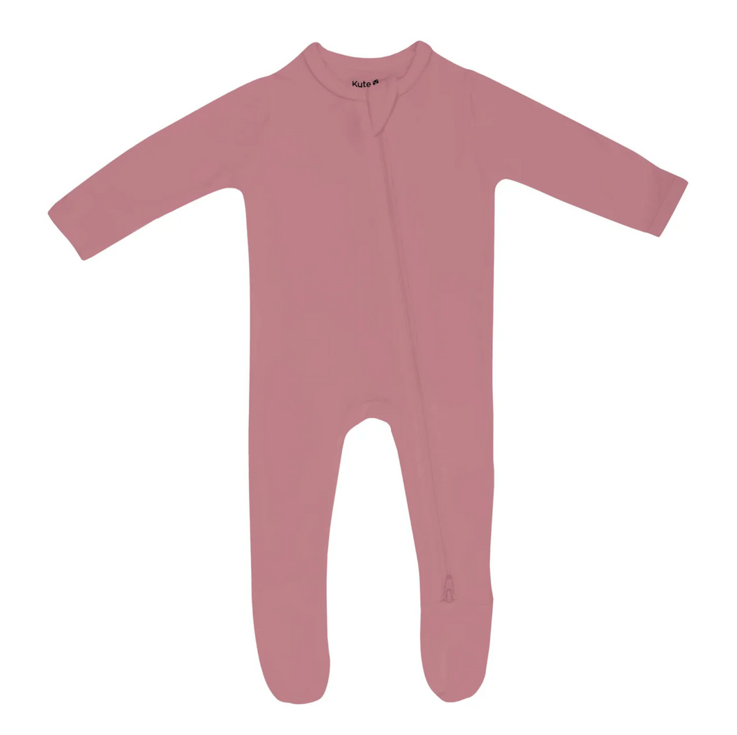 Dusty Rose 2-Way Zippered Footie