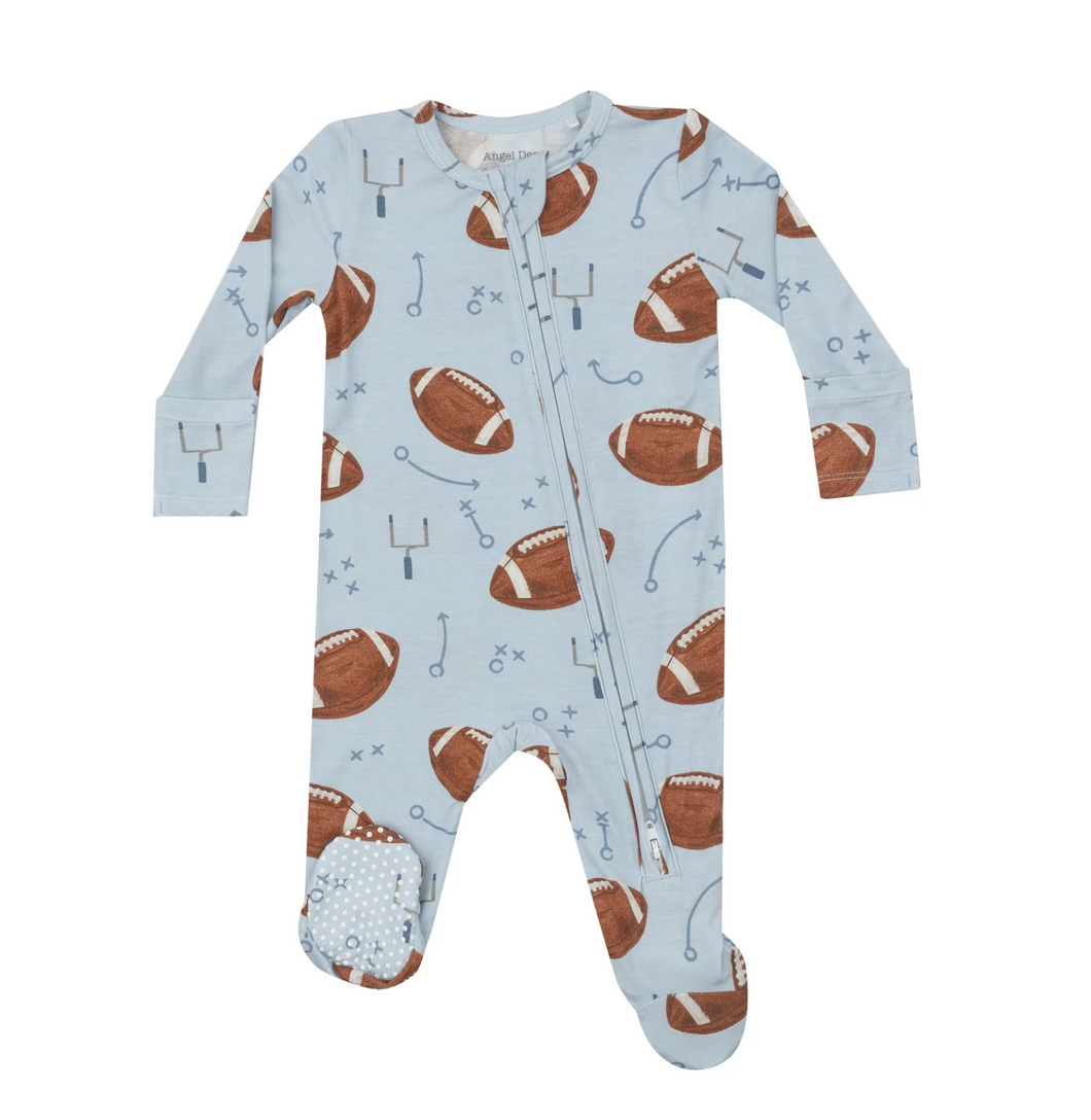 Footballs Blue Two-Way Zip Footie