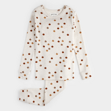 Load image into Gallery viewer, Pumpkin Print On Heathered Oatmeal PJ Set
