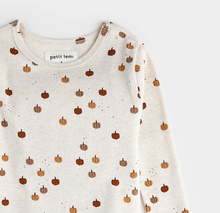 Load image into Gallery viewer, Pumpkin Print On Heathered Oatmeal PJ Set
