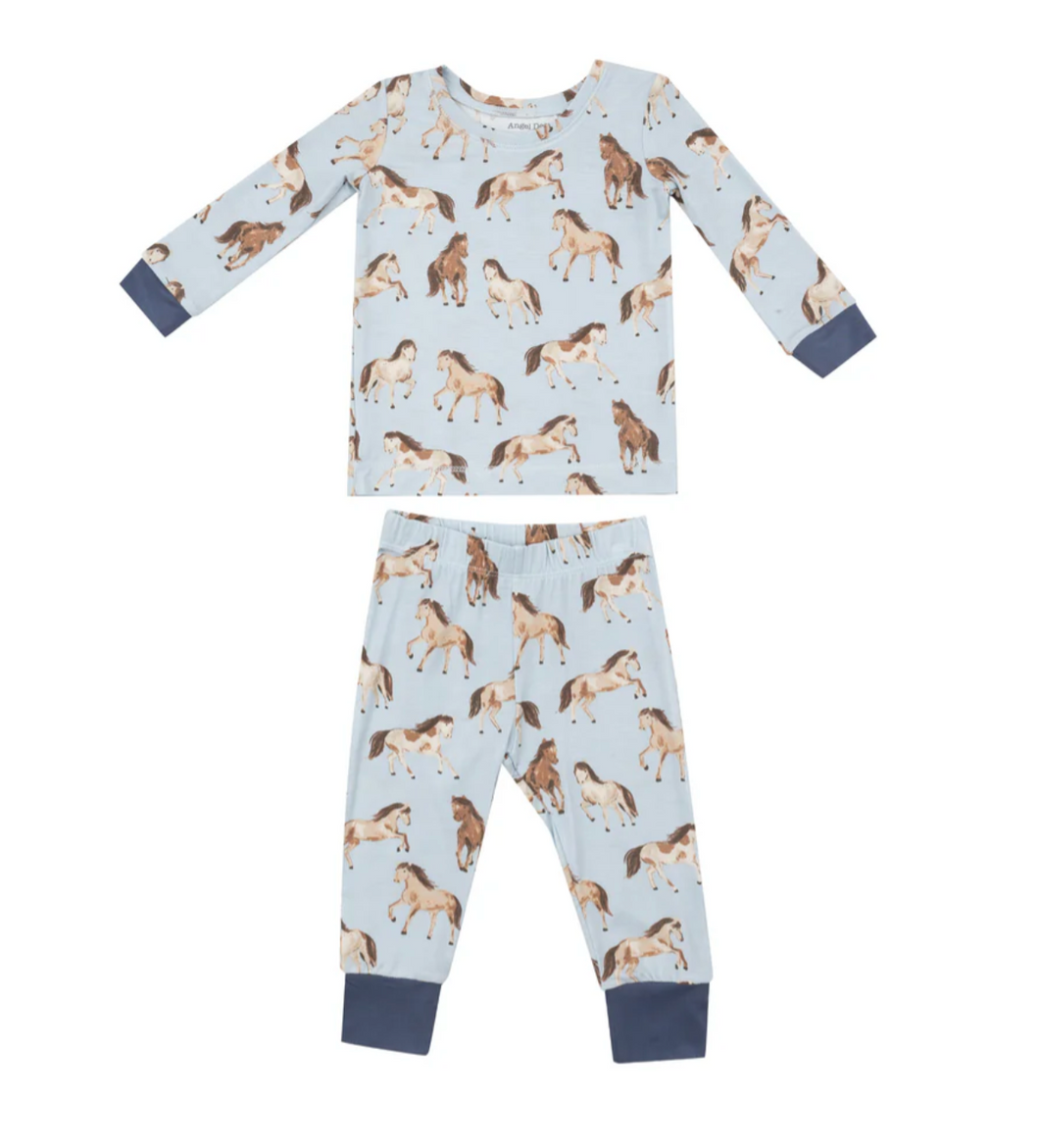 Horses Blue PJ Set