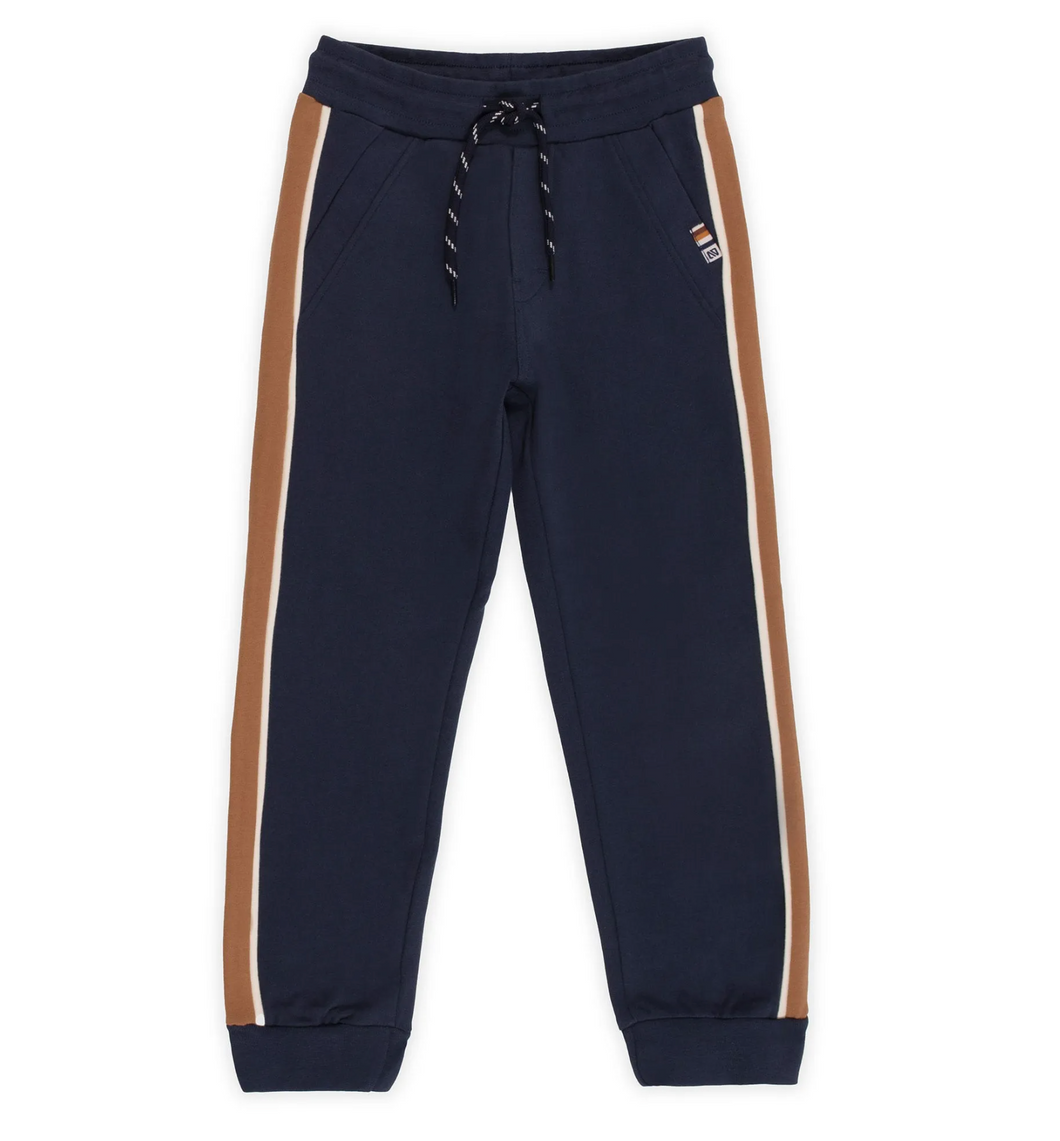 Navy Camel Stripe Joggers