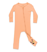 Load image into Gallery viewer, Peach Fuzz Bamboo Convertible Footie
