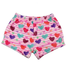 Load image into Gallery viewer, Stripe Hearts Plush Shorts
