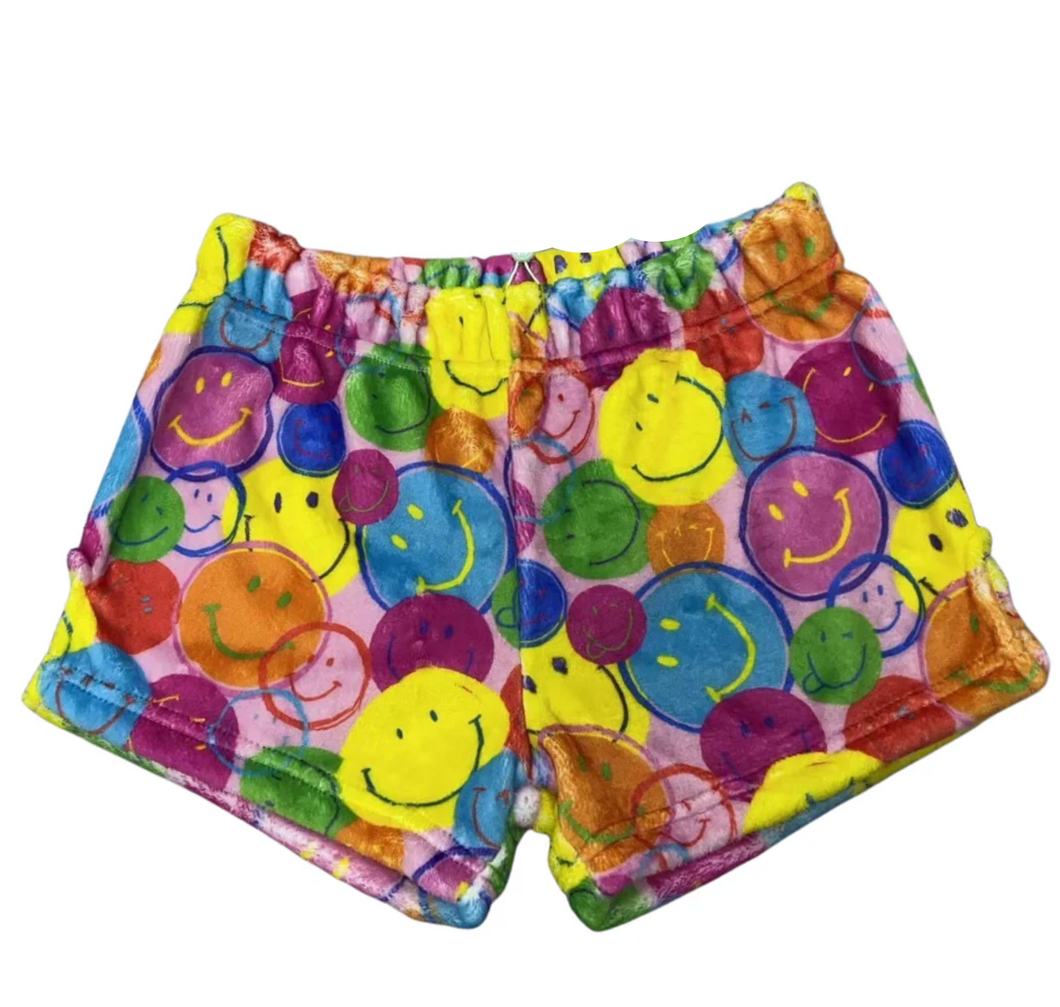 Neon Smiles Plush Shorts