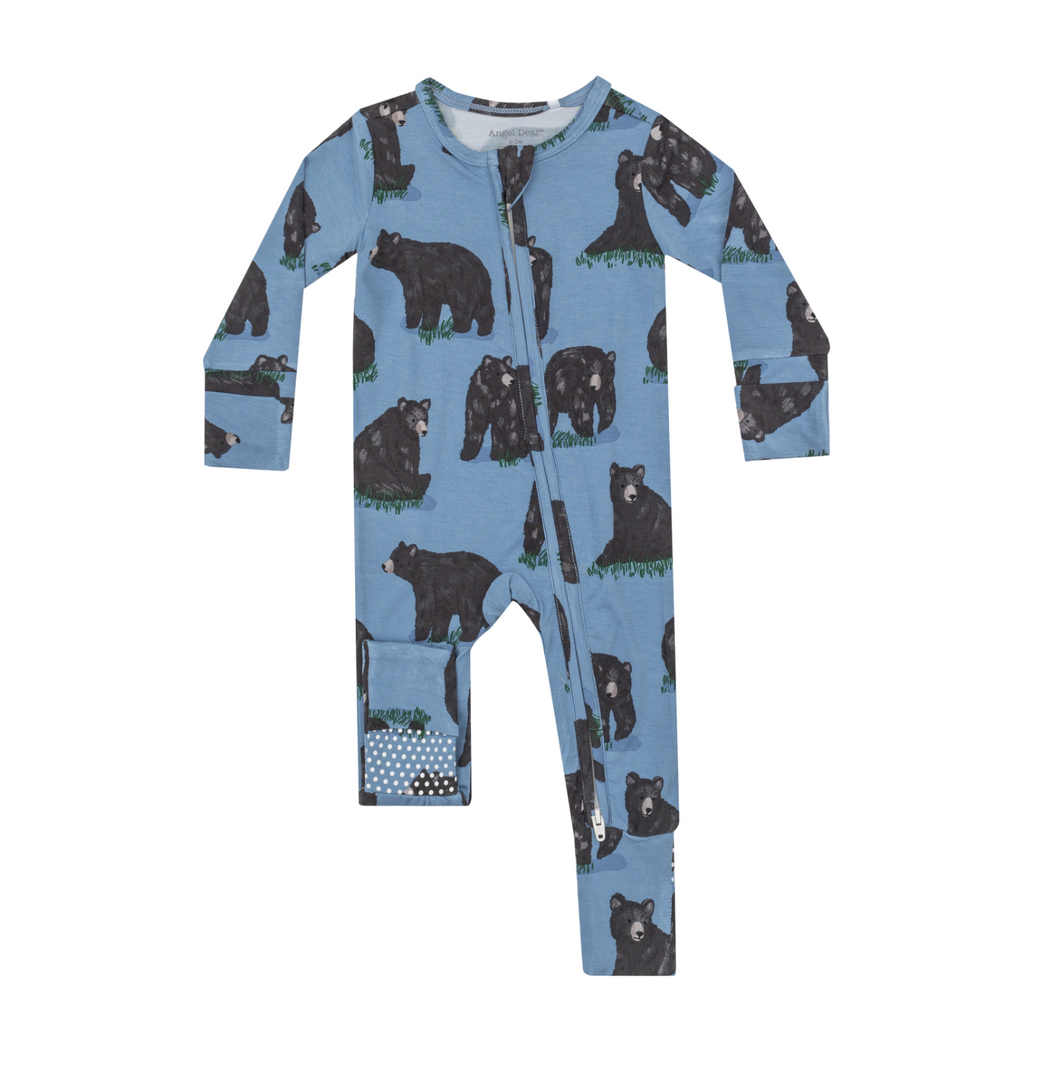 Black Bears 2-Way Zipper Romper