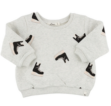 Load image into Gallery viewer, Heather Grey Hockey Skate Boxy Crewneck
