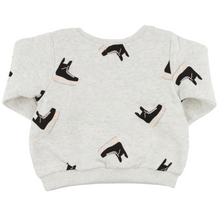 Load image into Gallery viewer, Heather Grey Hockey Skate Boxy Crewneck
