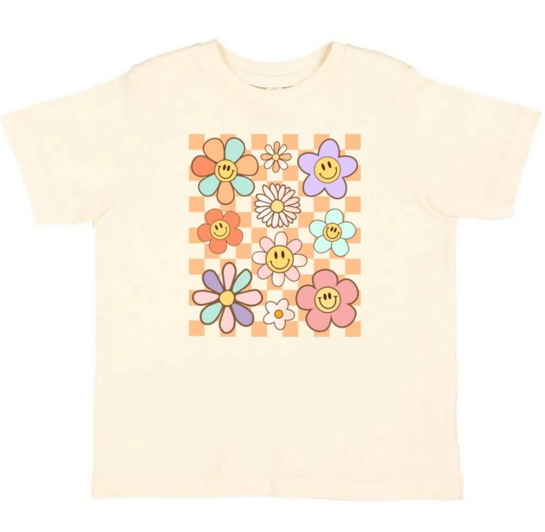 Daisy Doodle Checker Short Sleeve Tee