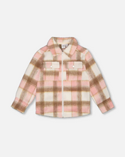 Load image into Gallery viewer, Pink/Brown Plaid Shacket
