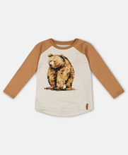 Load image into Gallery viewer, Oatmeal Bear Raglan Top
