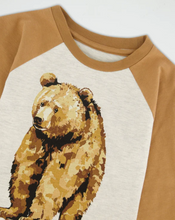 Load image into Gallery viewer, Oatmeal Bear Raglan Top
