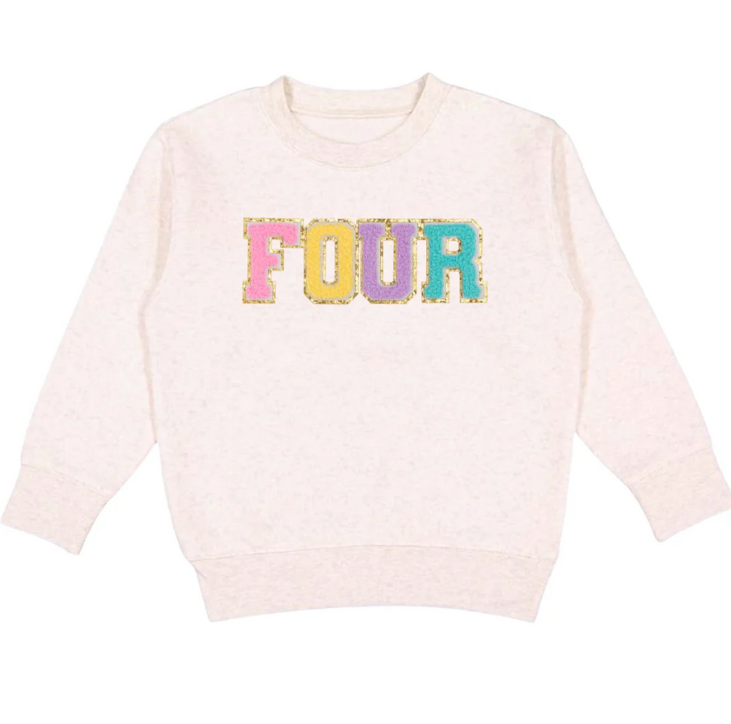 Natural Patch Birthday Sweatshirt - FOUR