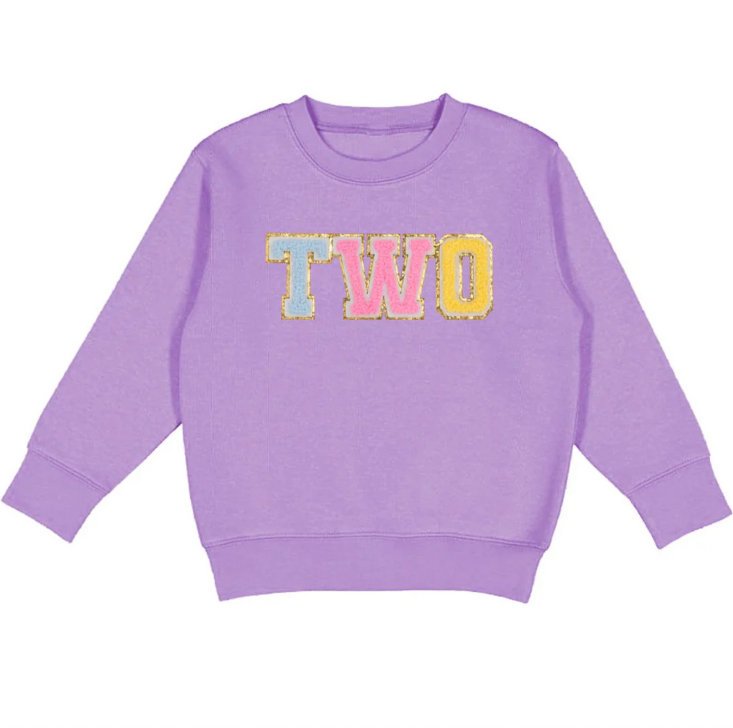 Lavender Patch Birthday Sweatshirt - TWO