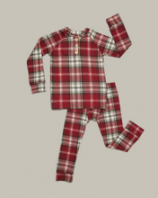 Load image into Gallery viewer, Classic Plaid Henley Lounge Set
