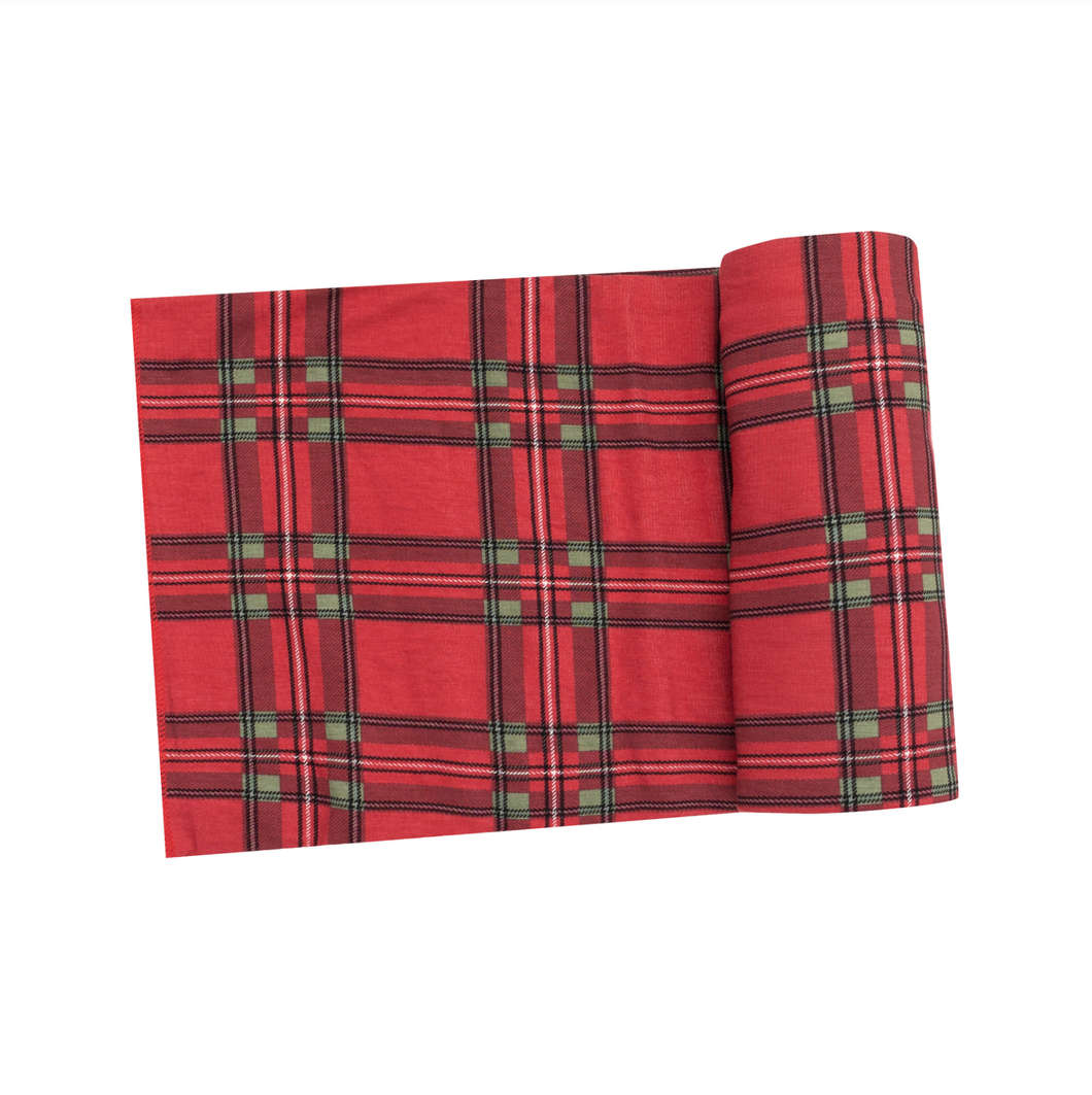 Vintage Holiday Plaid Swaddle Blanket