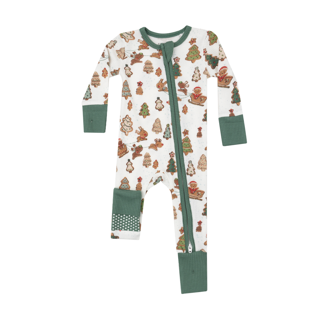 Gingerbread Sleigh Ride 2-Way Zipper Romper