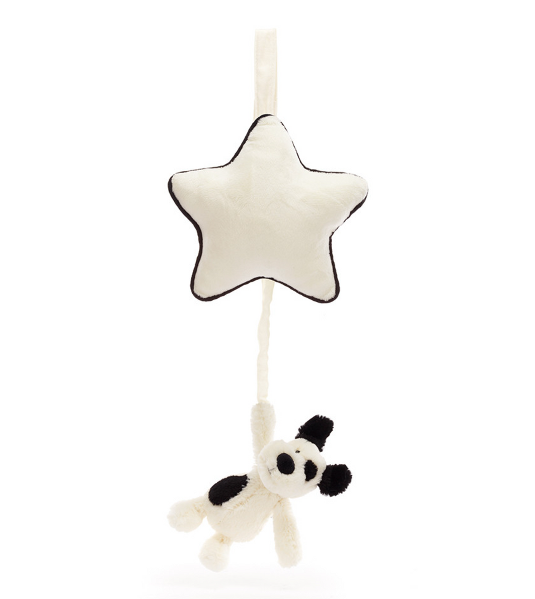 Bashful Black & Cream Puppy Musical Pull