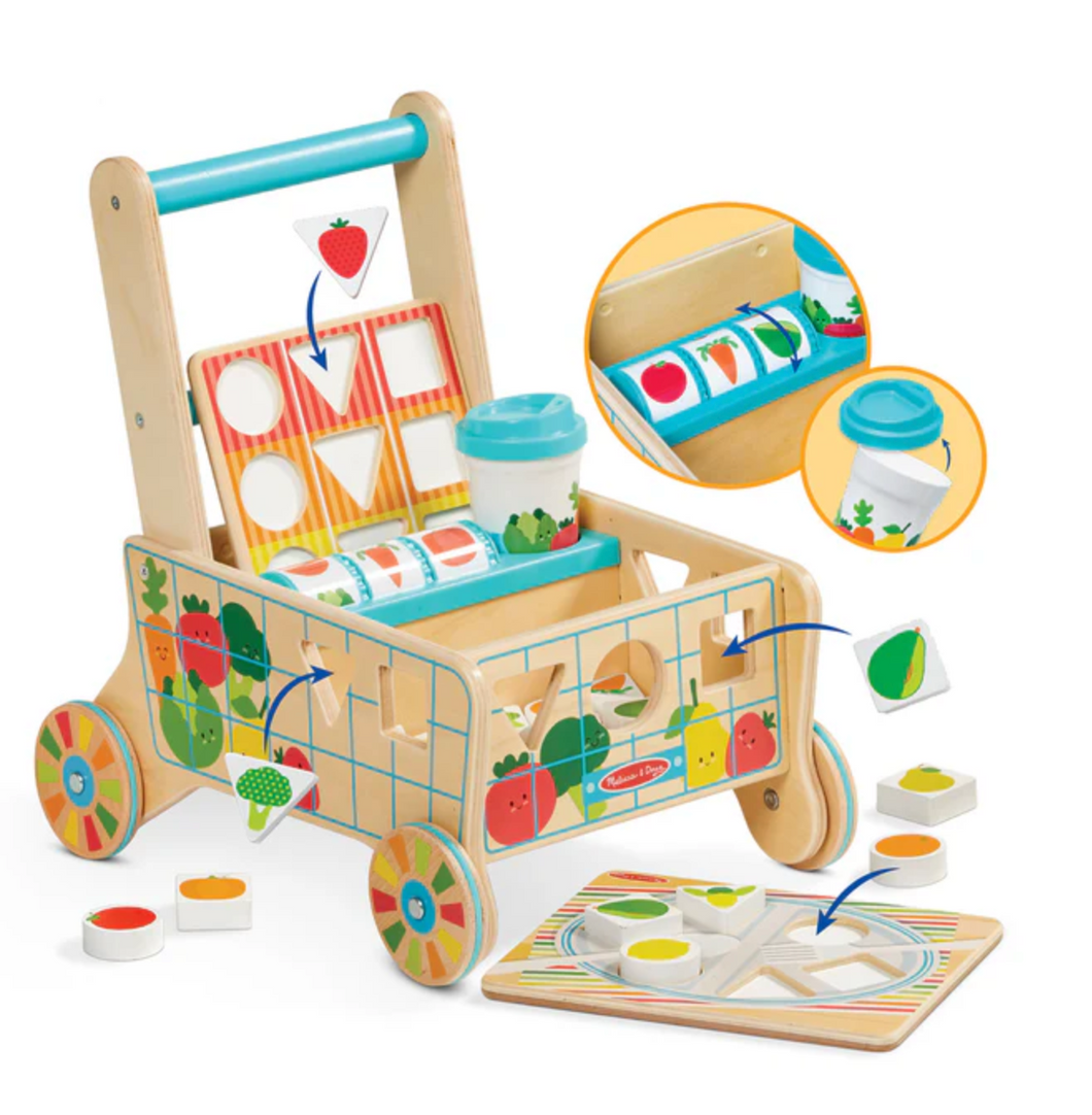 Wooden Shape Sorting Grocery Cart