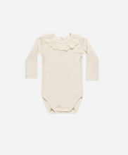 Load image into Gallery viewer, Natural Ruffled Collar Waffled Bodysuit
