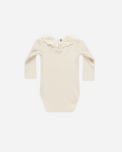 Load image into Gallery viewer, Natural Ruffled Collar Waffled Bodysuit
