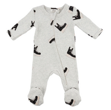 Load image into Gallery viewer, Heather Grey Hockey Skate Footie

