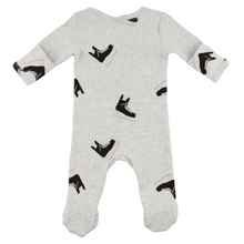 Load image into Gallery viewer, Heather Grey Hockey Skate Footie

