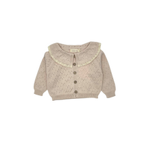 Load image into Gallery viewer, Light Pink Knit Ruffled Collar Cardigan
