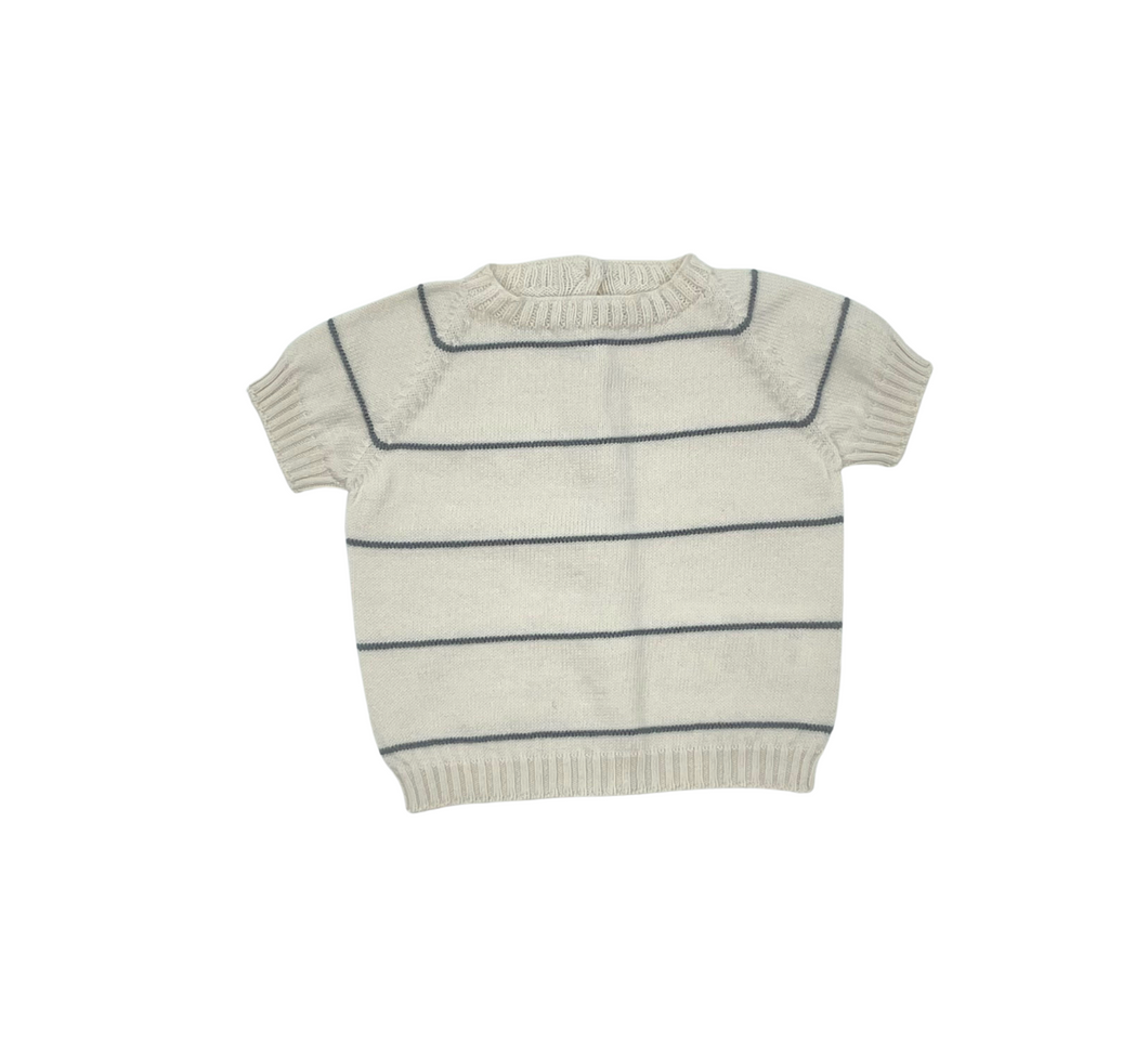 Ocean Stripe Knit Short Sleeve Top