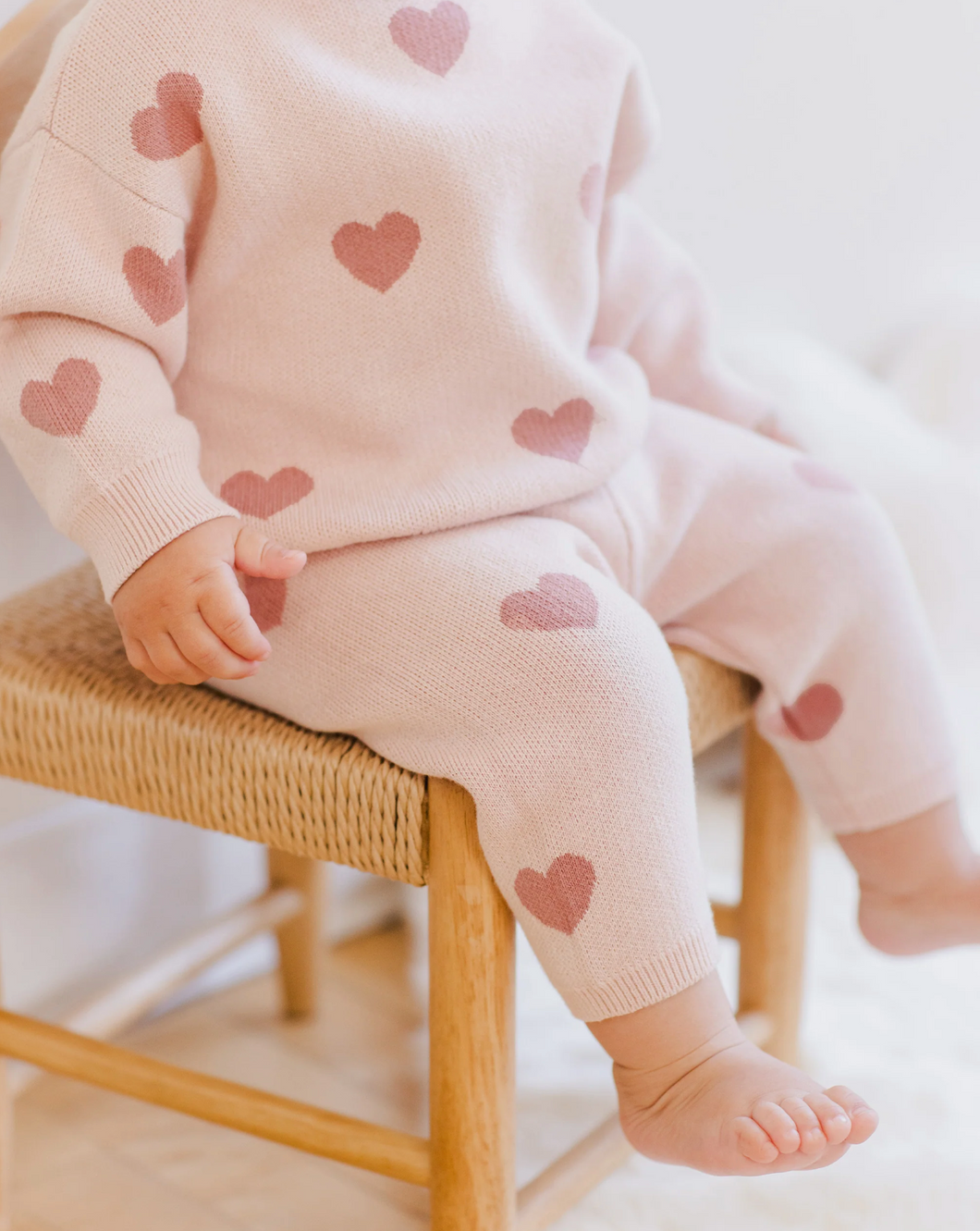 Bubblegum Heart Knit Pants