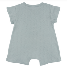 Load image into Gallery viewer, Dusty Blue Pointelle Shortie Romper
