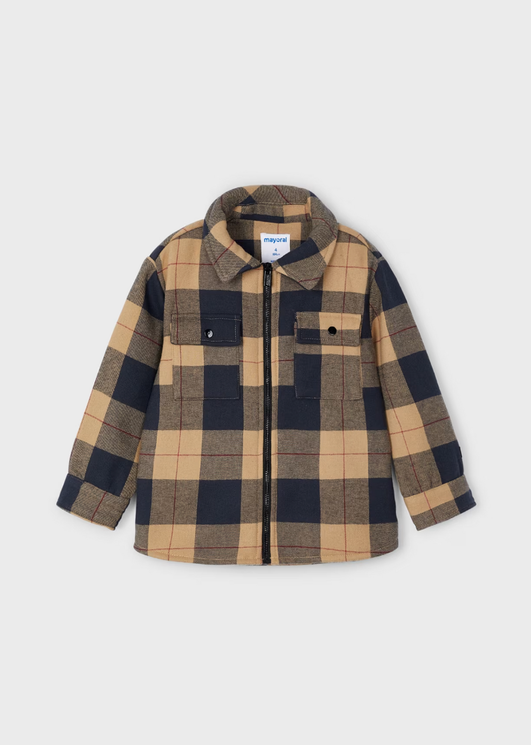 Camel Plaid Overcoat