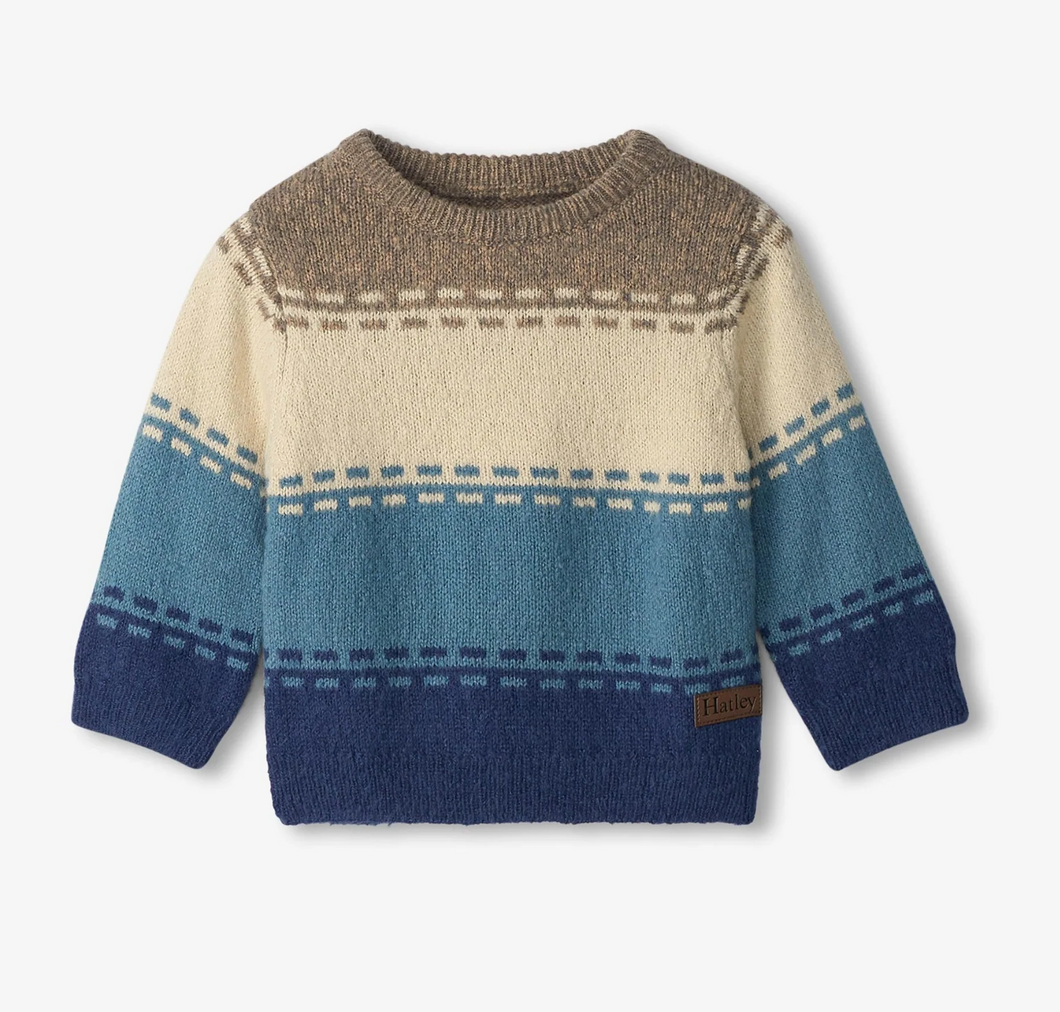Blue Combo Knit Crewneck