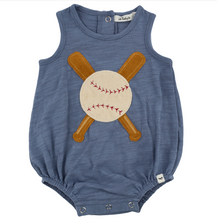 Load image into Gallery viewer, Baseball Jersey Bubble Romper
