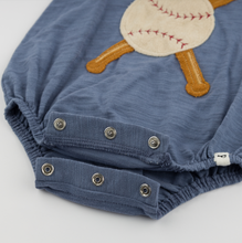 Load image into Gallery viewer, Baseball Jersey Bubble Romper
