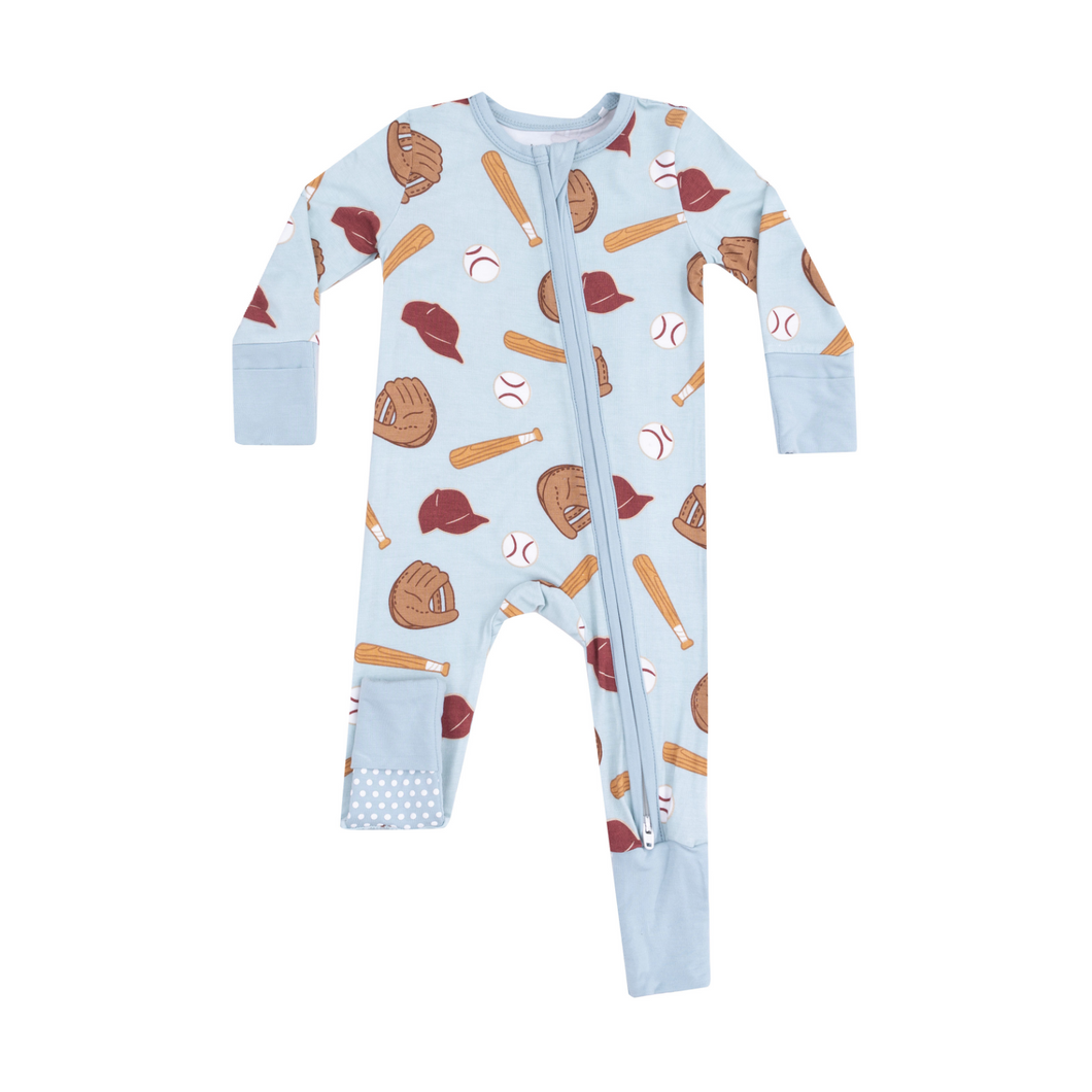 Baseball 2-Way Zipper Romper